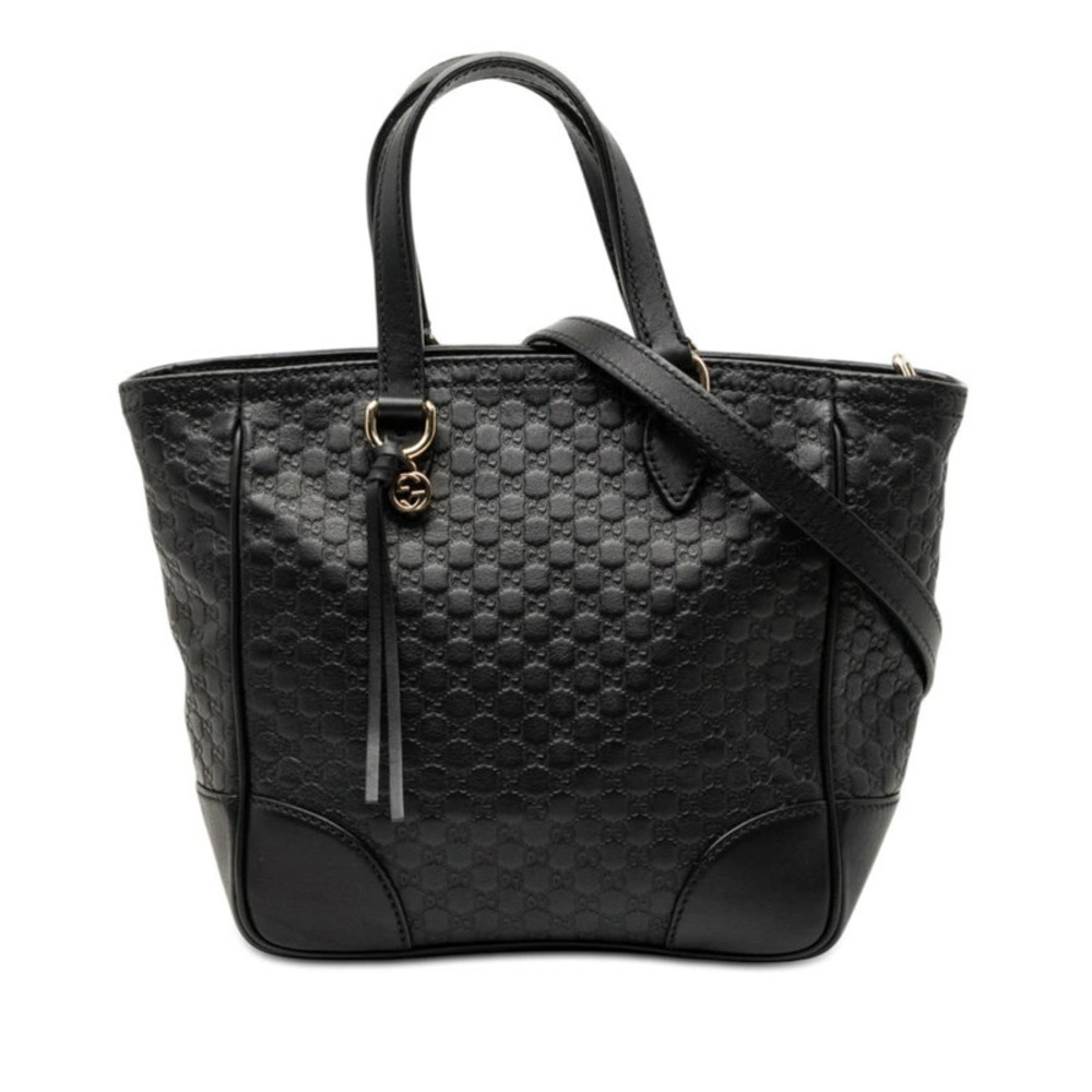 Gucci Microguccissima 2way Shoulder Bag Black Leather
